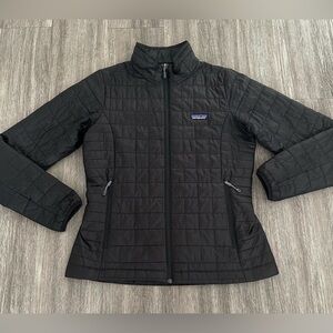 Patagonia Nano Puff Jacket Womens Medium Black Puffer Coat Excellent Condition